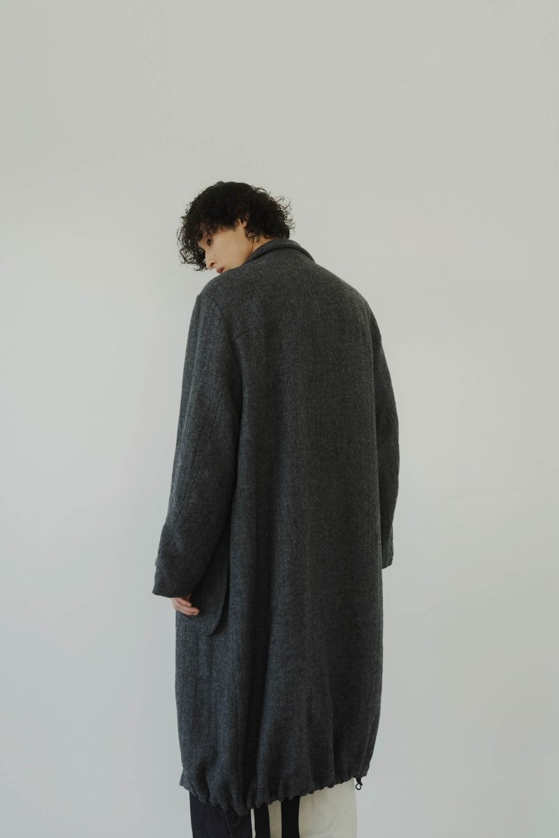 ロングコート2way wool long coat/gray Knuth marf