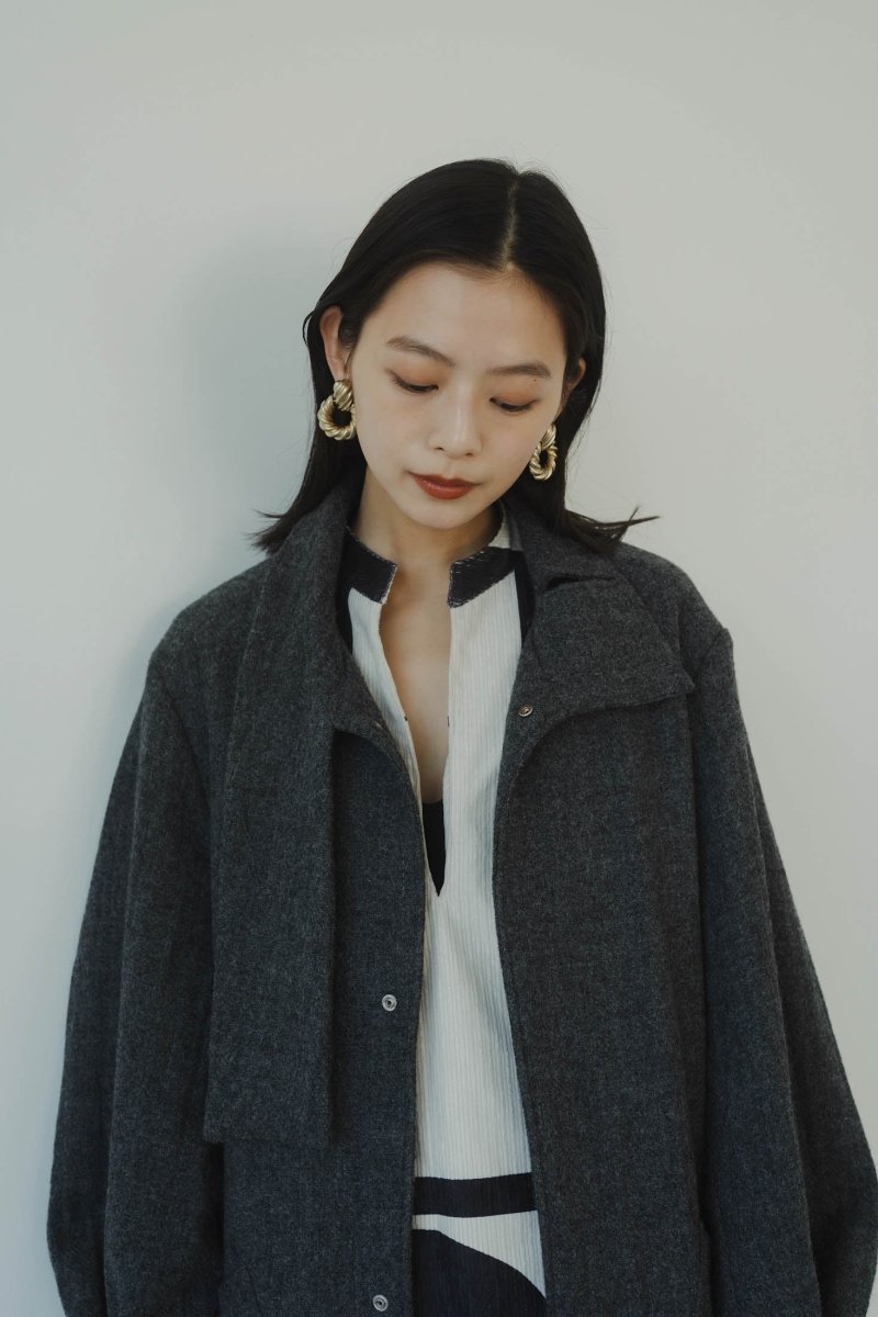 2way wool long coat(unisex)/gray