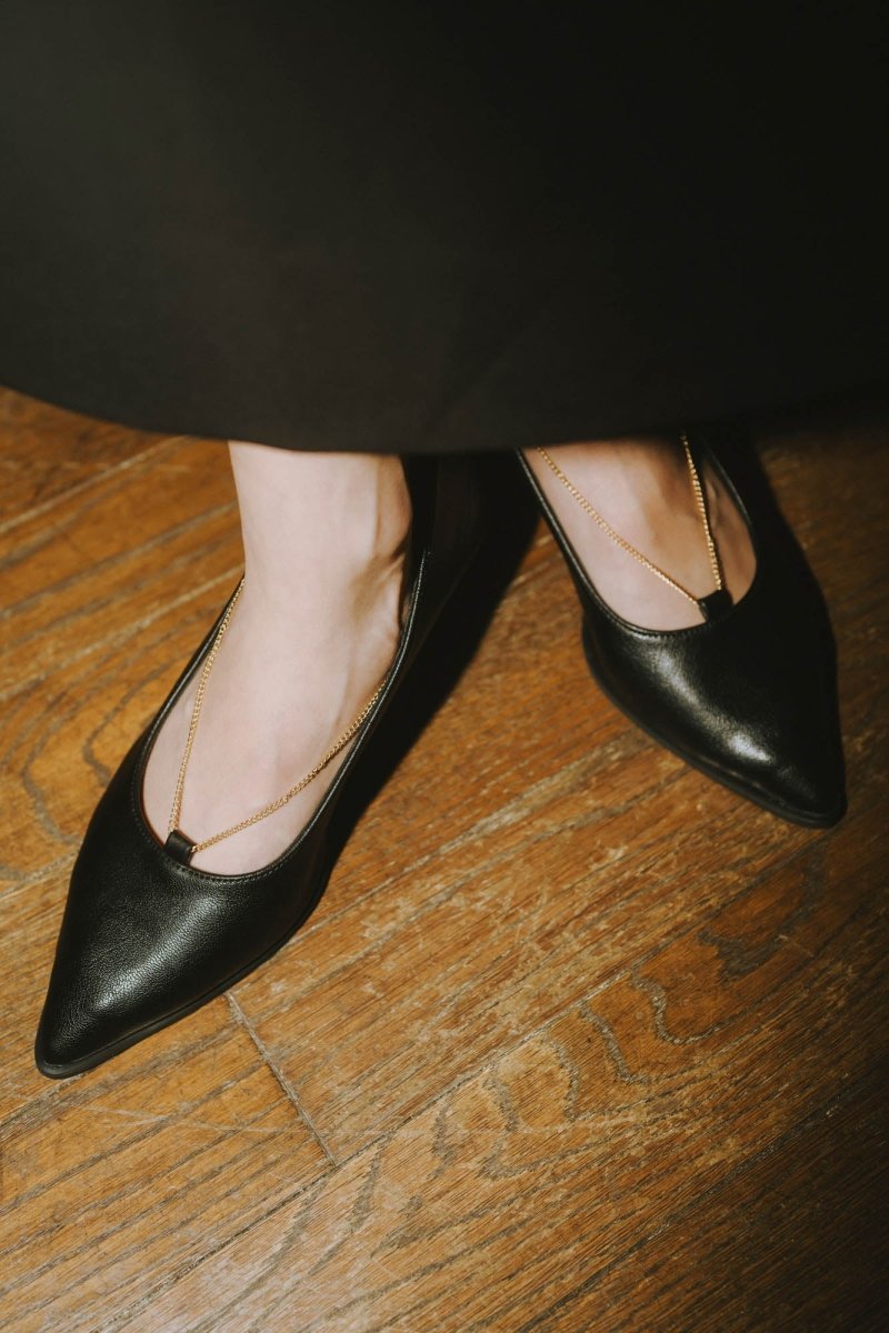 3way pointed toe unique heel pumps/2color - KNUTH MARF