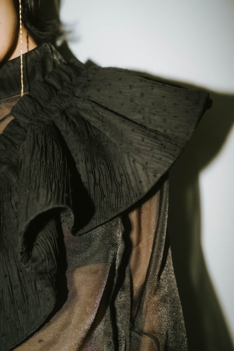 4way sheer frills blouse/black | KNUTH MARF