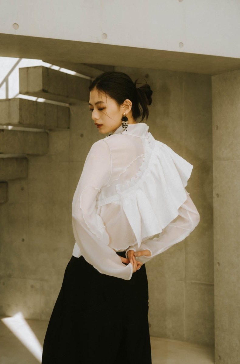 Knuthmarf  docking tulle tops white