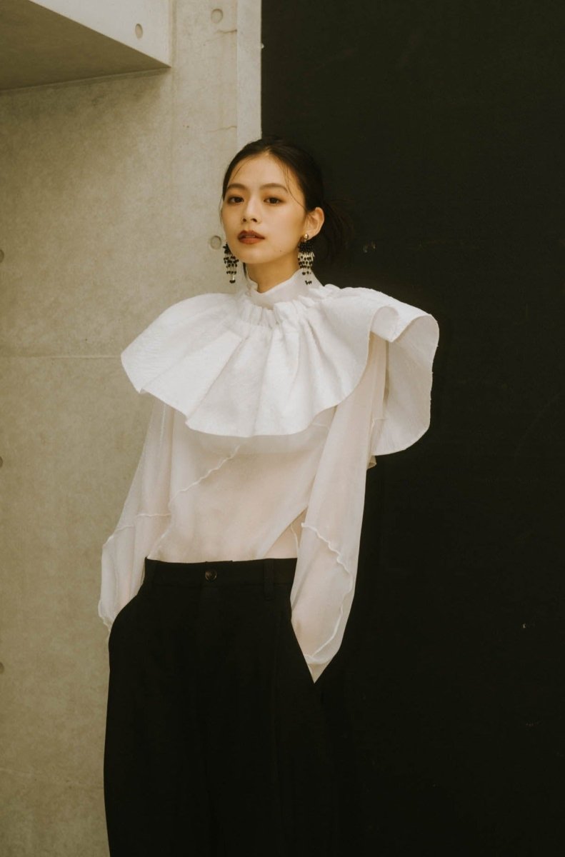 レディースJ.N.Hearts Frill blouse/White