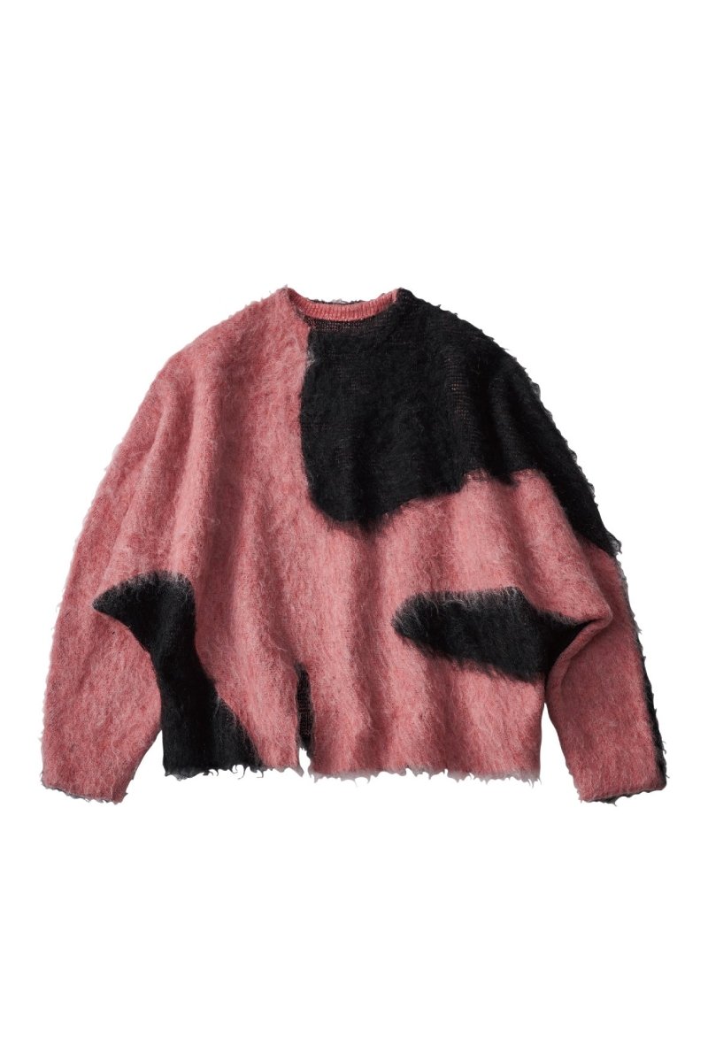 accent knit pullover(unisex)/pinkblack - KNUTH MARF