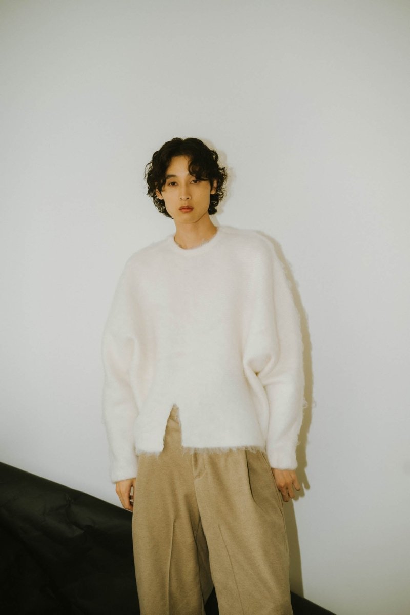 accent knit pullover(unisex)/white | KNUTH MARF