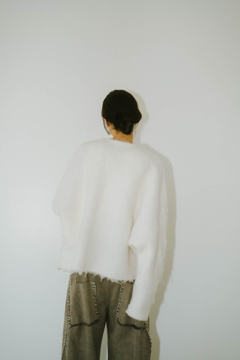 accent knit pullover(unisex)/white | KNUTH MARF