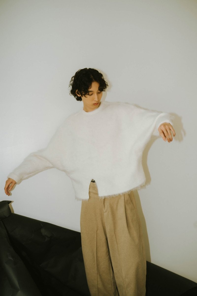 accent knit pullover(unisex)/white