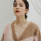 accent mohair cardigan(unisex)/beigepink - KNUTH MARF