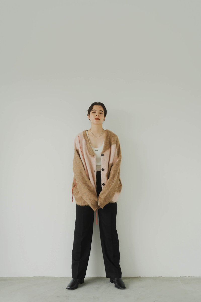 accent mohair cardigan(unisex)/beigepink