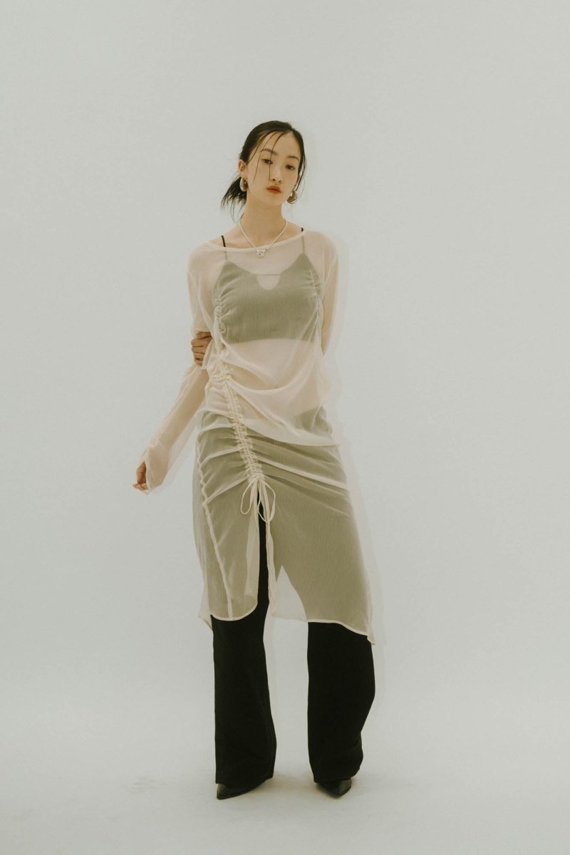 asymmetry sheer long one piece/4color - KNUTH MARF