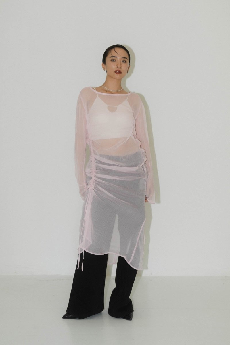asymmetry sheer long one piece/4color - KNUTH MARF
