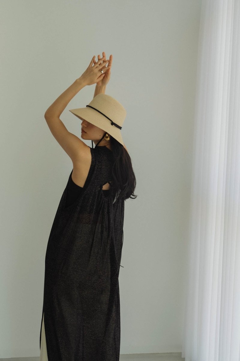 back open lamé one piece/black - KNUTH MARF