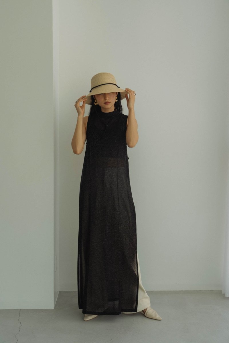 back open lamé one piece/black | KNUTH MARF