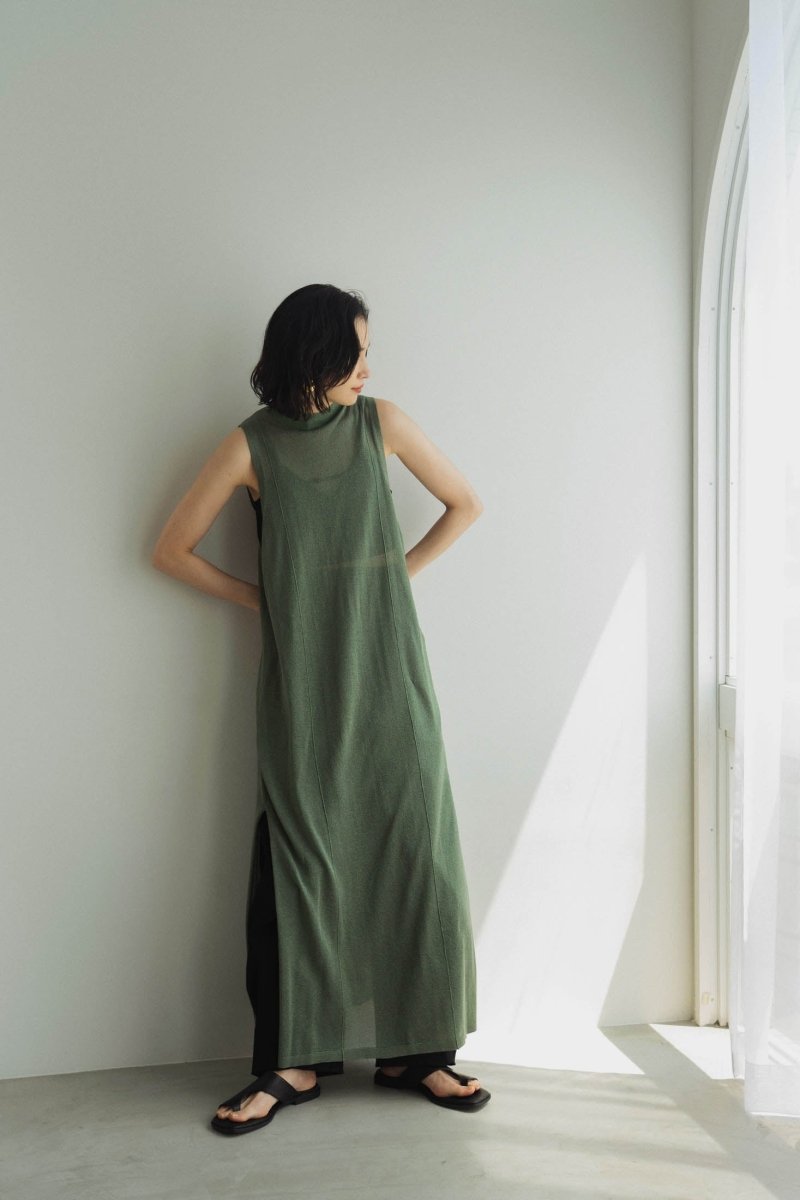 back open lamé one piece/green - KNUTH MARF
