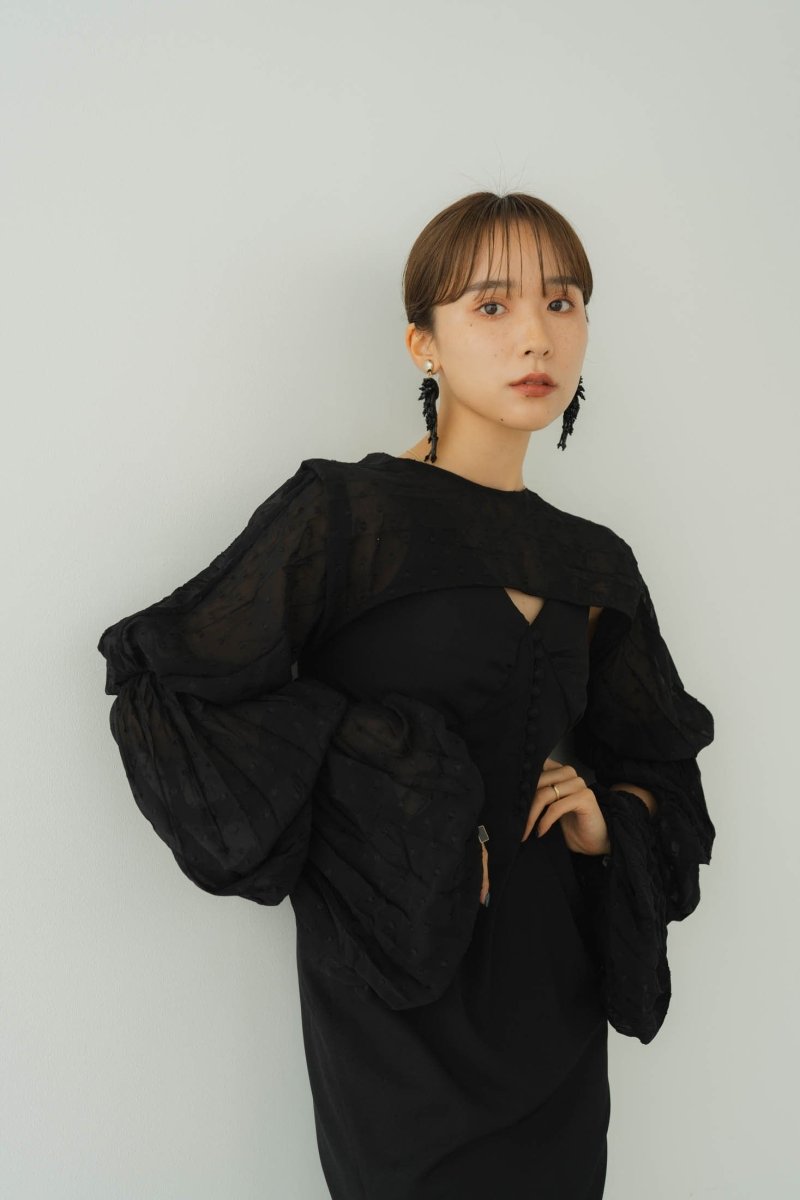 balloon bolero one piece/blackblack