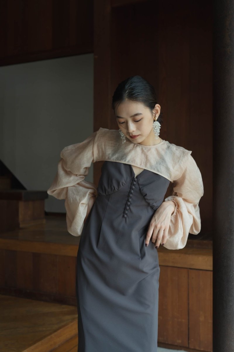 balloon bolero one piece/charcoalbeige | KNUTH MARF