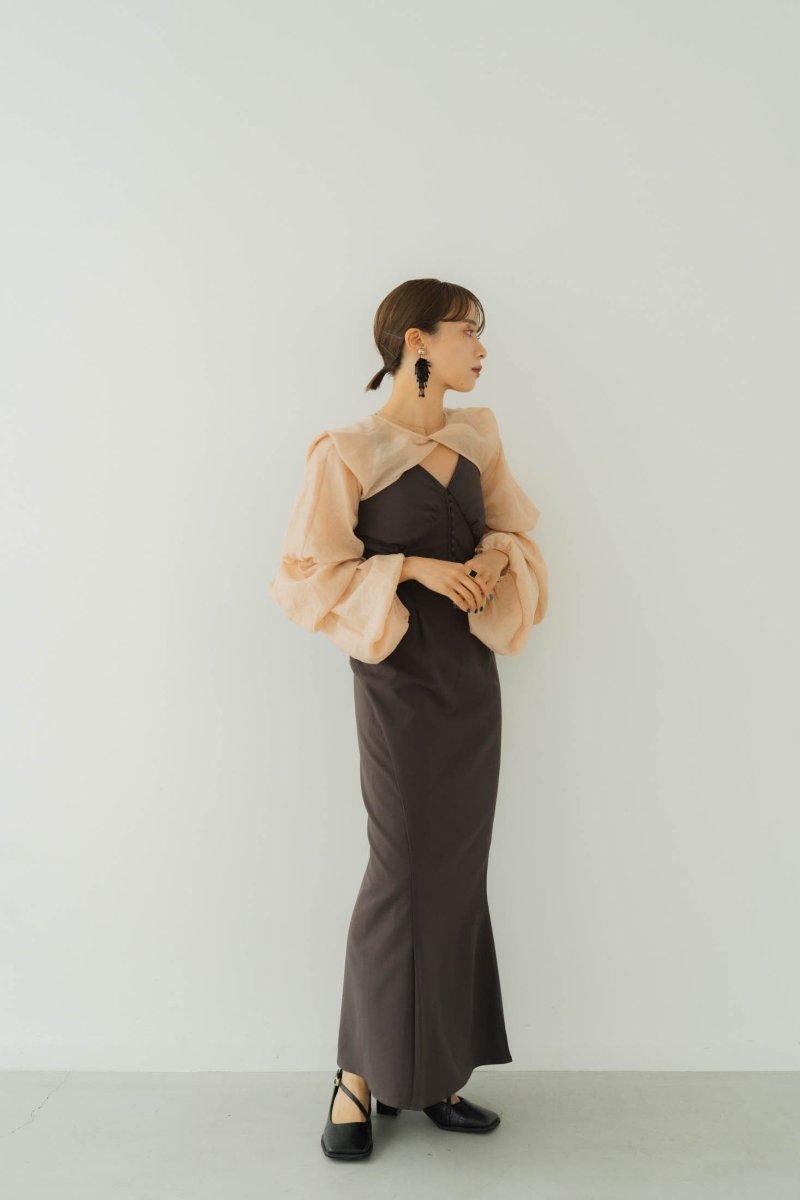 balloon bolero one piece/charcoalbeige | KNUTH MARF