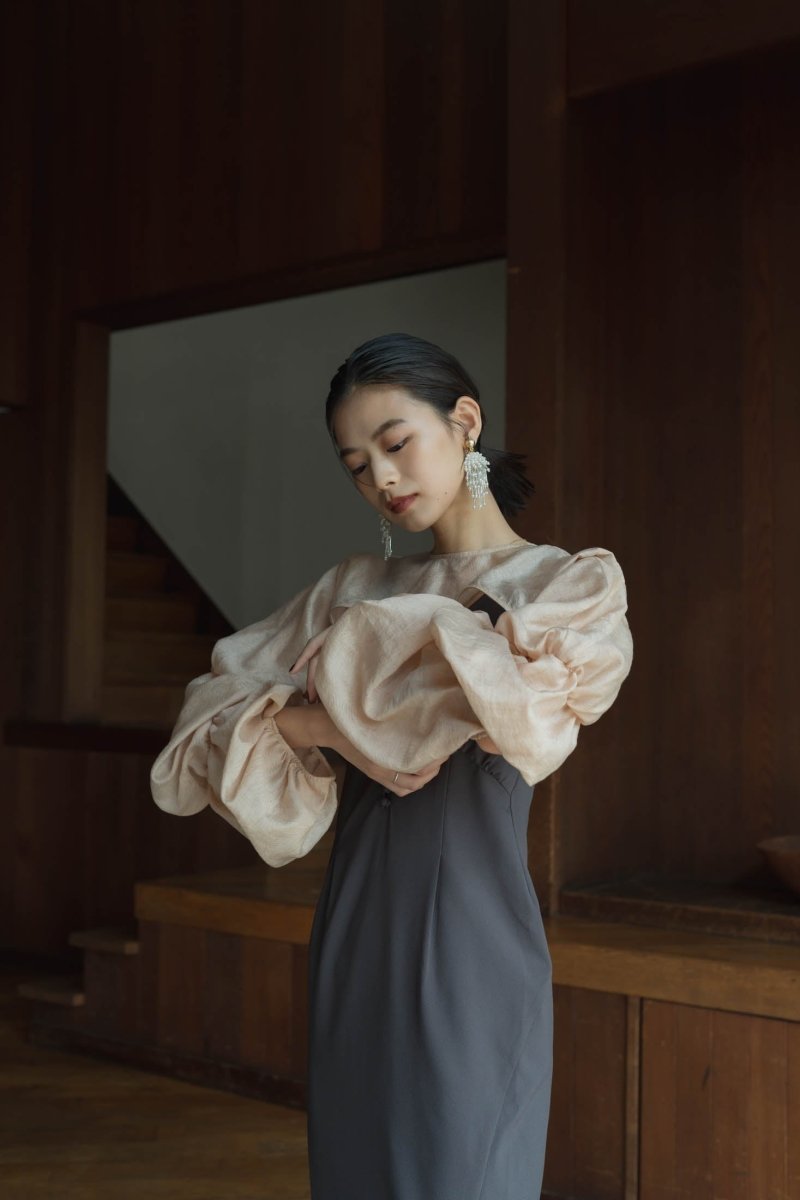 balloon bolero one piece/charcoalbeige | KNUTH MARF