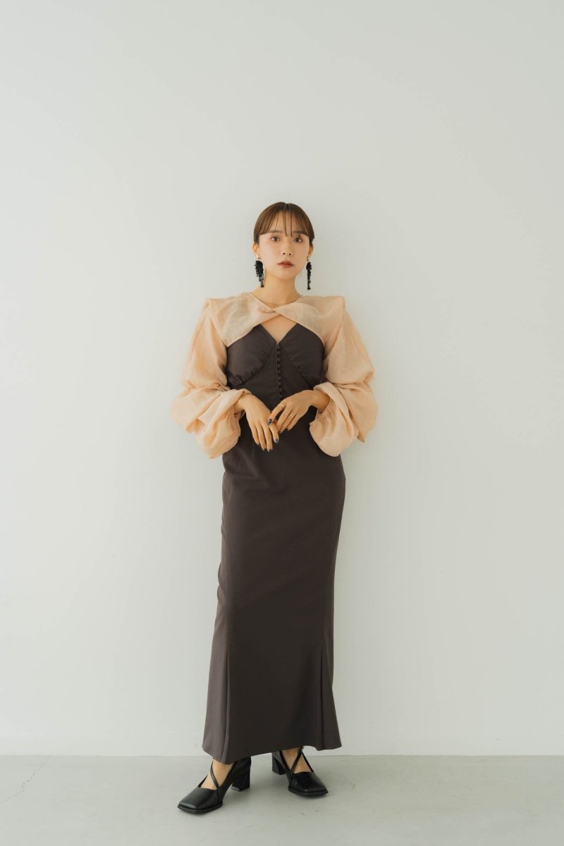 balloon bolero one piece/charcoalbeige | KNUTH MARF