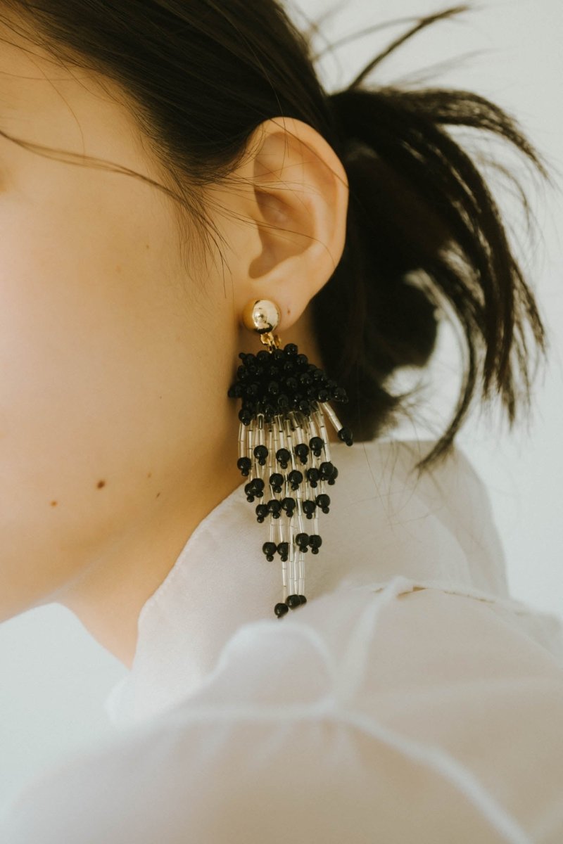 beads earring/blackmix