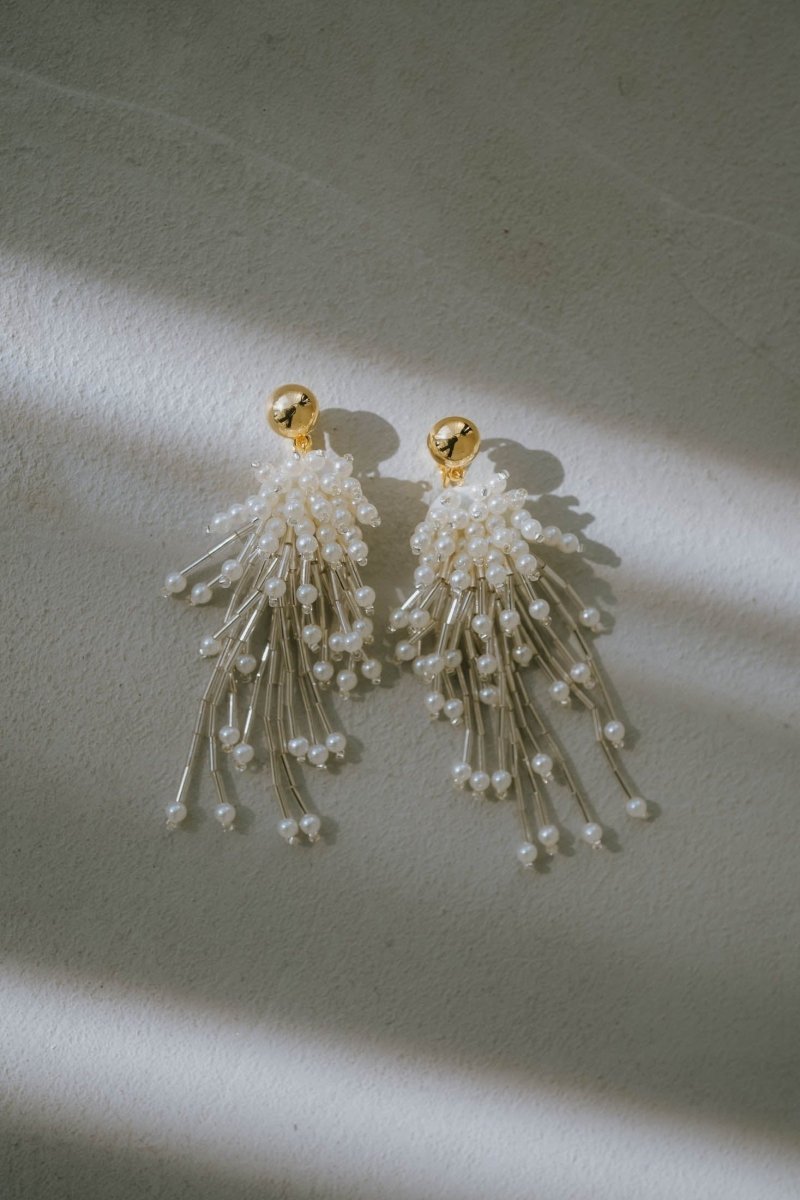 beads earring/whitemix | KNUTH MARF