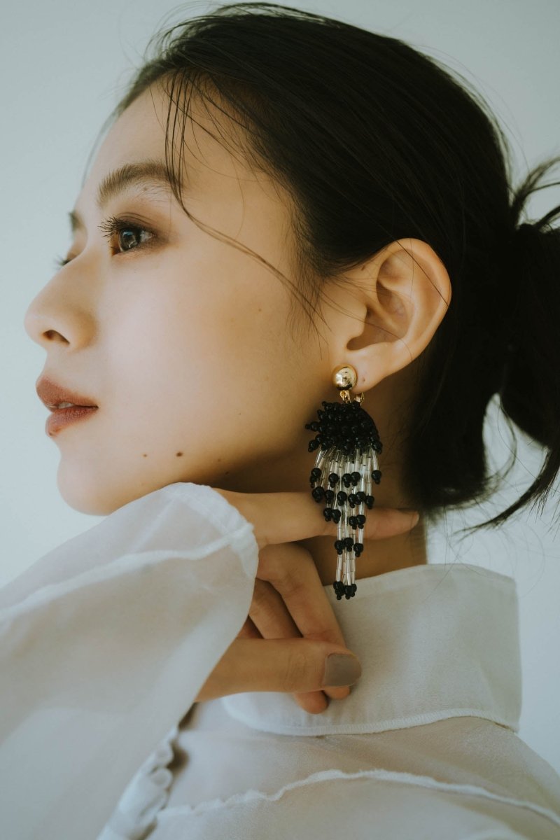 beads pierced earrings/2color - KNUTH MARF