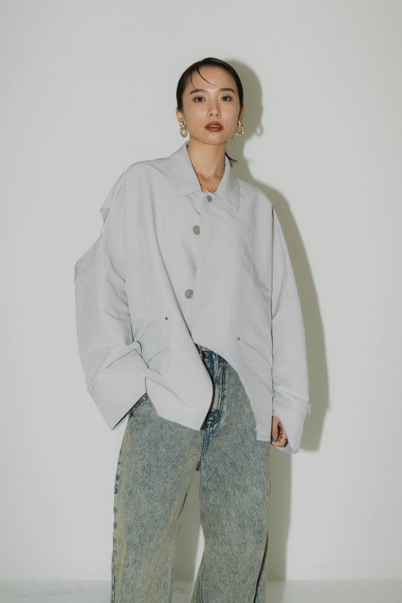 cutting edge shirt jacket(unisex)/iceblue