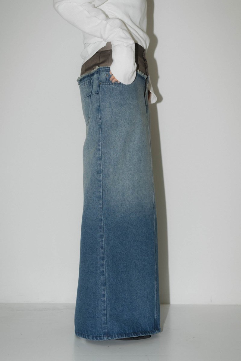 docking maxi denim skirt/2color - KNUTH MARF