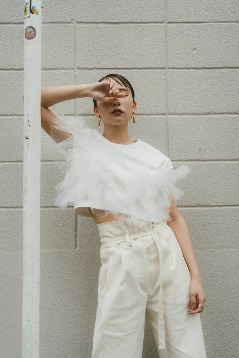 Knuthmarf  docking tulle tops white