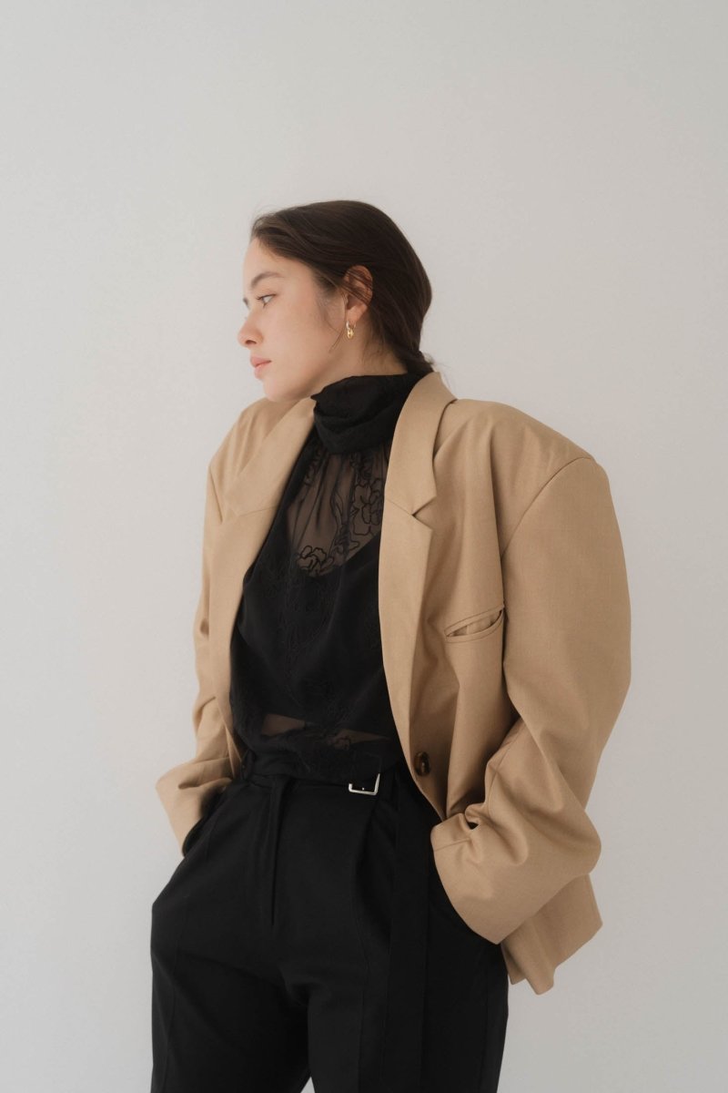 embroidery sheer blouse/black | KNUTH MARF