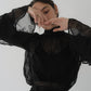 embroidery sheer blouse/black - KNUTH MARF