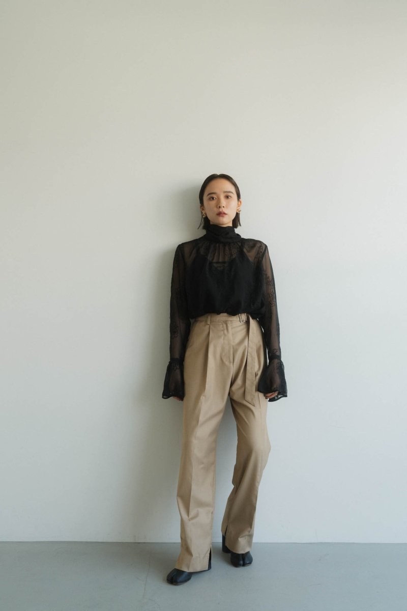 embroidery sheer blouse/black | KNUTH MARF