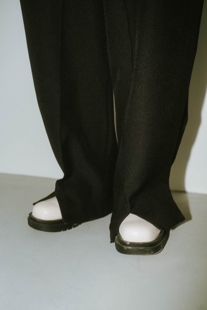 front slit pants(unisex)/black - KNUTH MARF