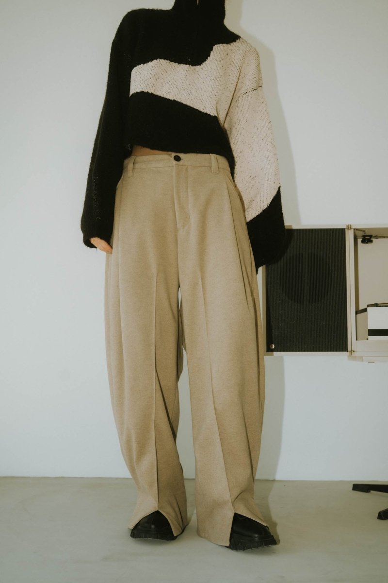front slit pants(unisex)/greige | KNUTH MARF