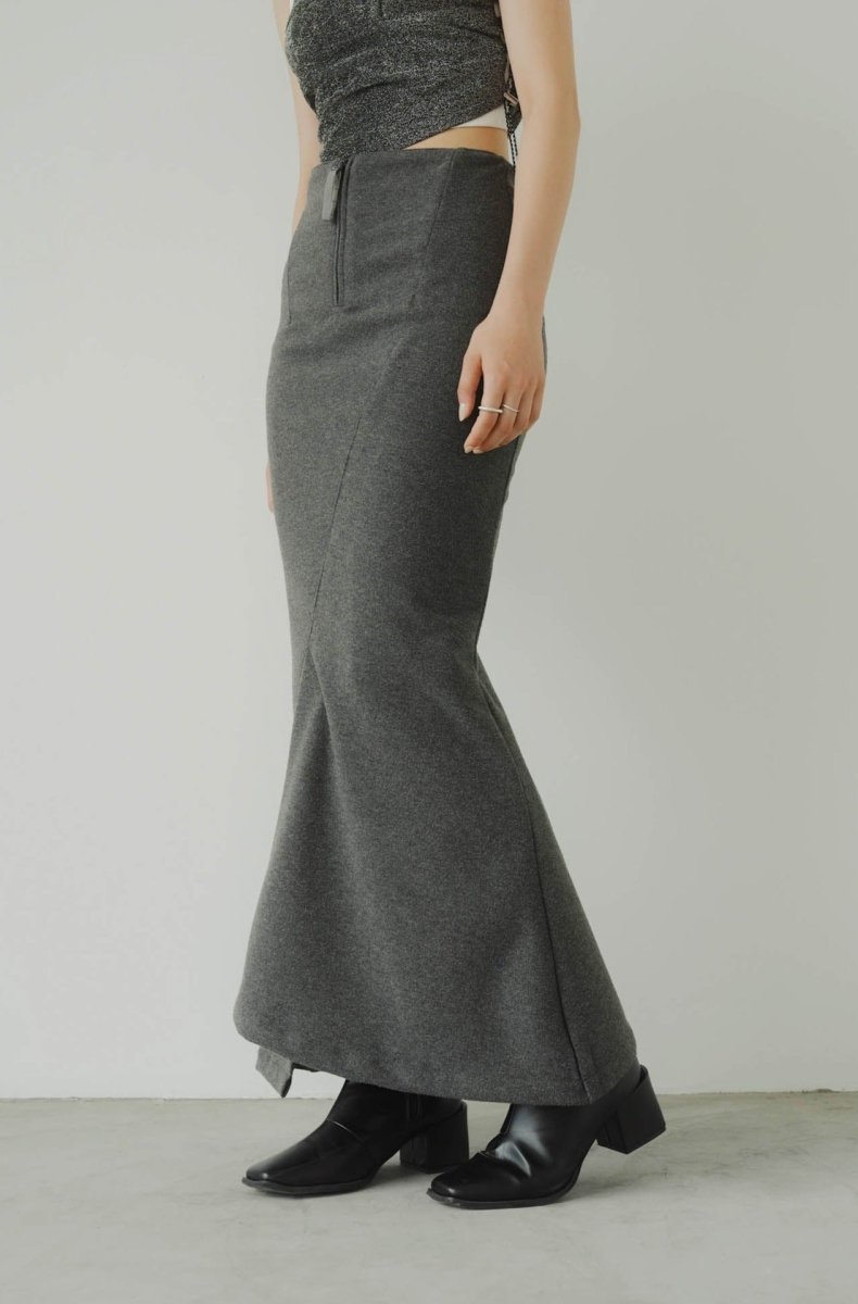 front zip mermaid skirt/2color - KNUTH MARF
