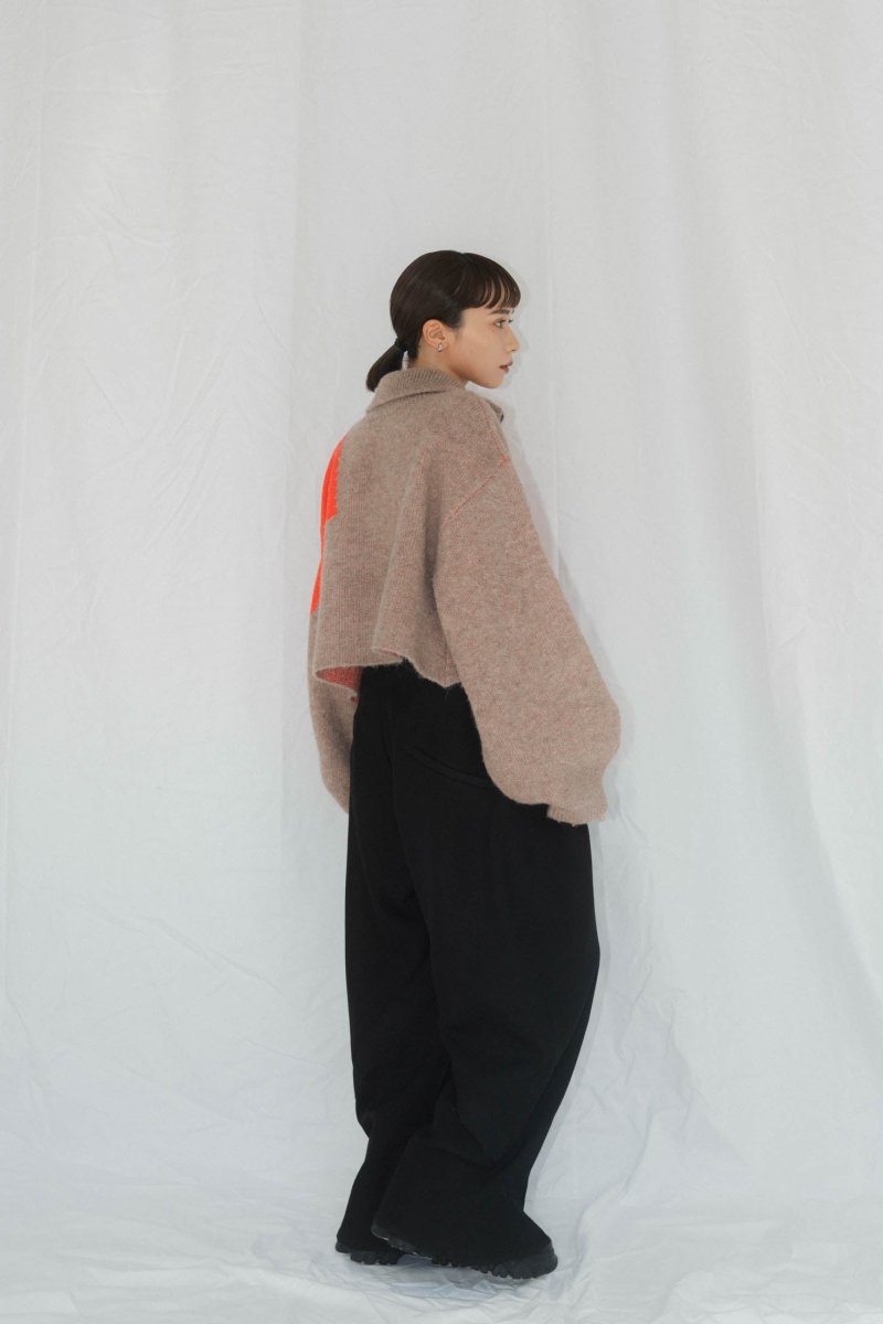 half zip bicolor knit/brownorange - KNUTH MARF
