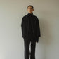 -high end- design slit wool shirt jacket/black - KNUTH MARF