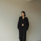 -high end- design slit wool shirt jacket/black - KNUTH MARF