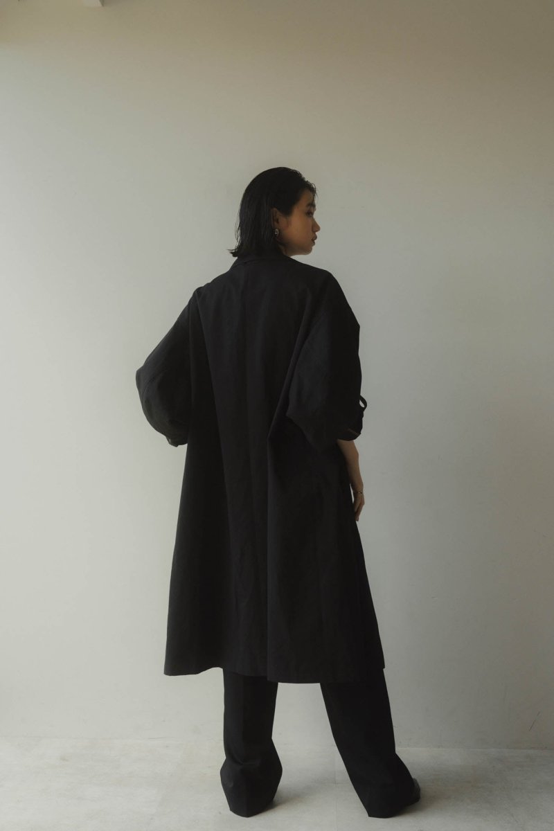 high end- washer long soutien collar coat/black | KNUTH MARF