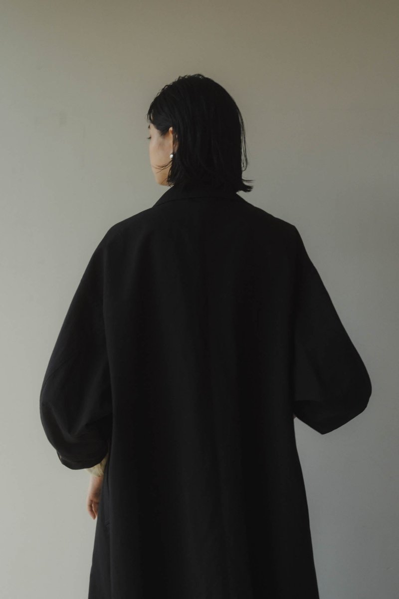 high end- washer long soutien collar coat/black | KNUTH MARF