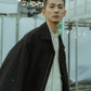 -high end- washer long soutien collar coat/black - KNUTH MARF