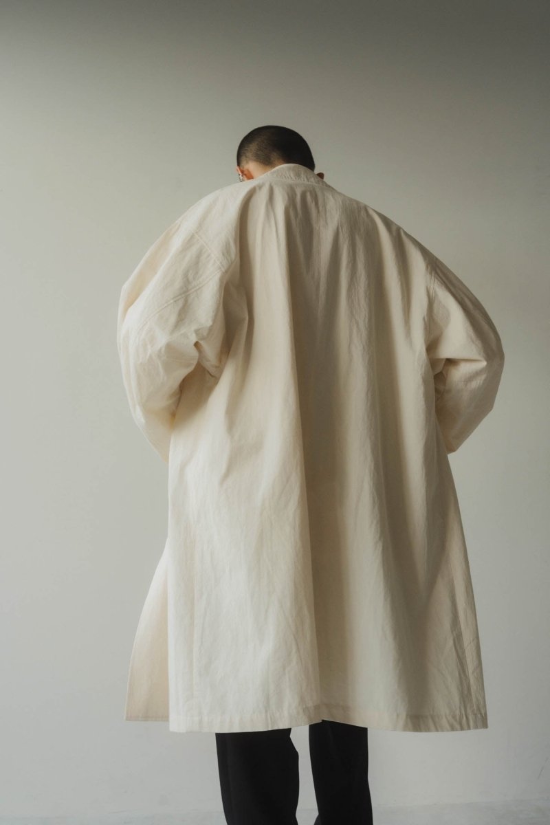 -high end- washer long soutien collar coat/ivory - KNUTH MARF