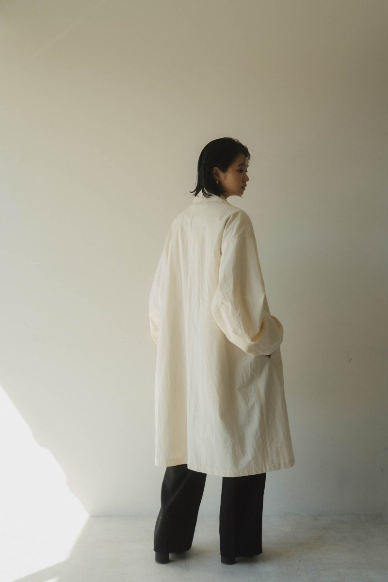 high end- washer long soutien collar coat/ivory | KNUTH MARF