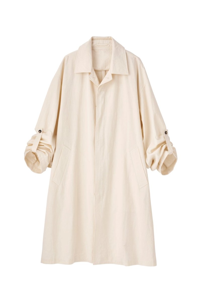 high end- washer long soutien collar coat/ivory | KNUTH MARF
