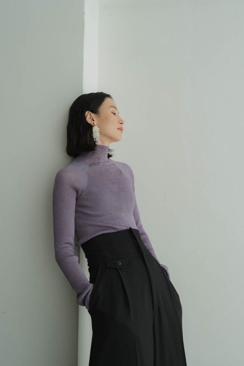 high neck lamé knit_3color - KNUTH MARF