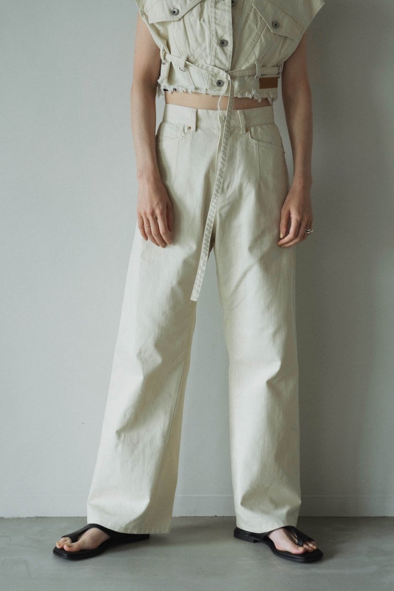high waist denim pants/white - KNUTH MARF