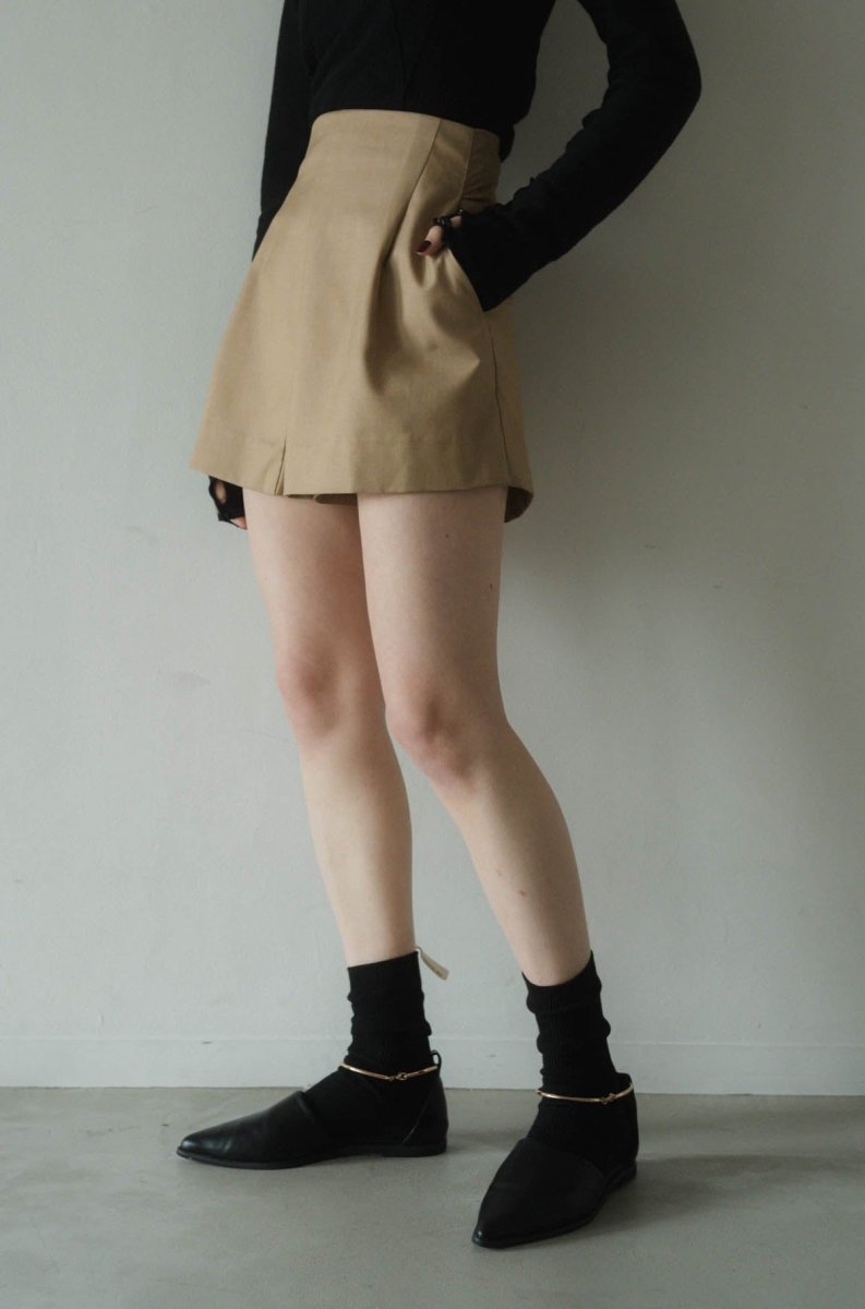 high waist front skort/beige - KNUTH MARF