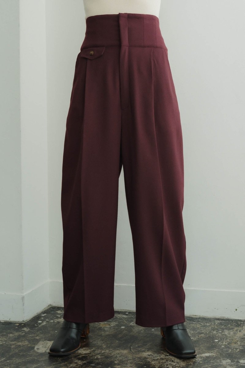 high waist lace up slacks pants/2color | KNUTH MARF