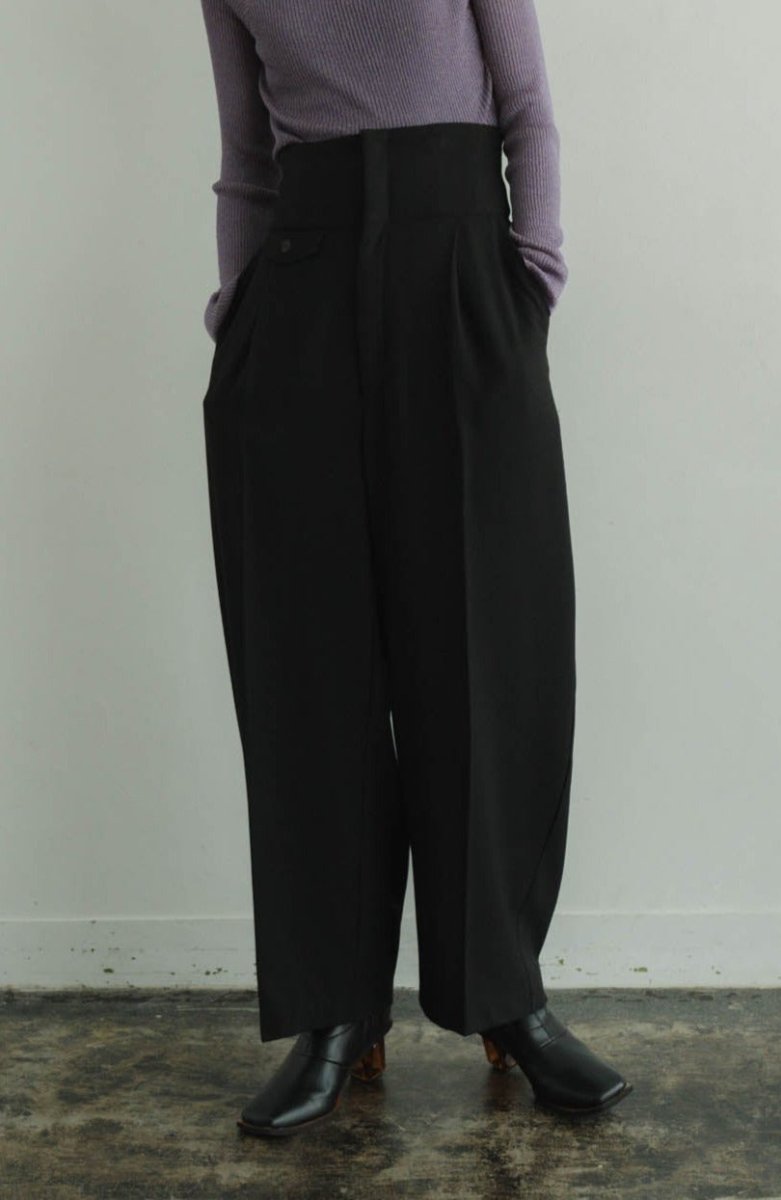 high waist lace up slacks pants/2color - KNUTH MARF