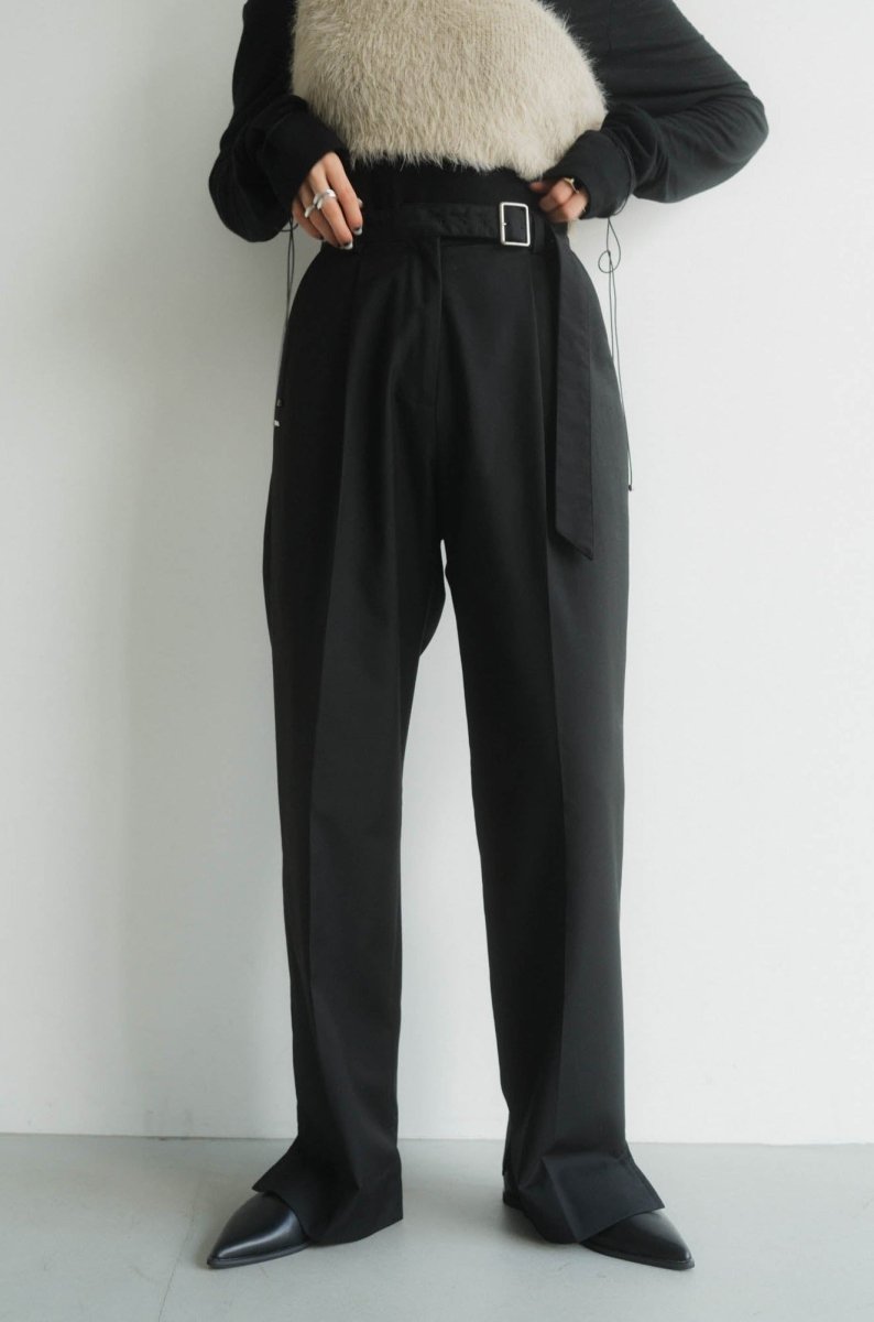 high waist slacks pants/black - KNUTH MARF