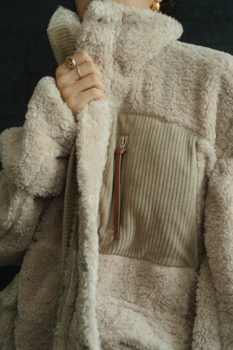 Knuth Marf boa jacket(unisex)/beige | KNUTH MARF